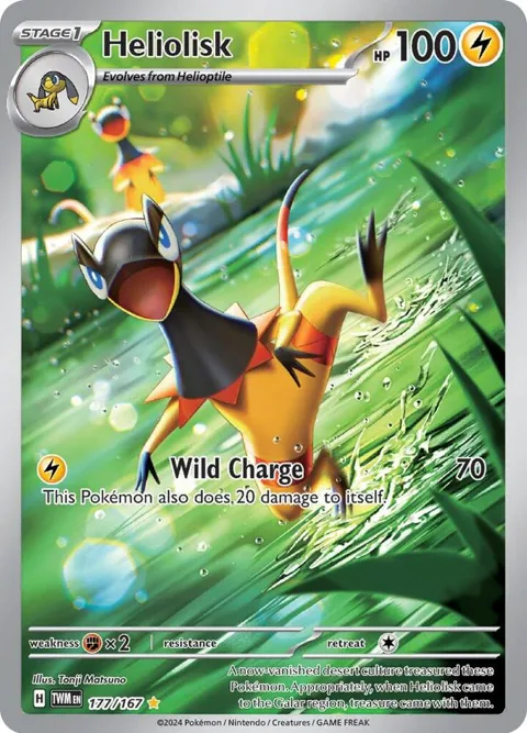 Heliolisk #177/167 Holofoil Pokémon card from Twilight Masquerade