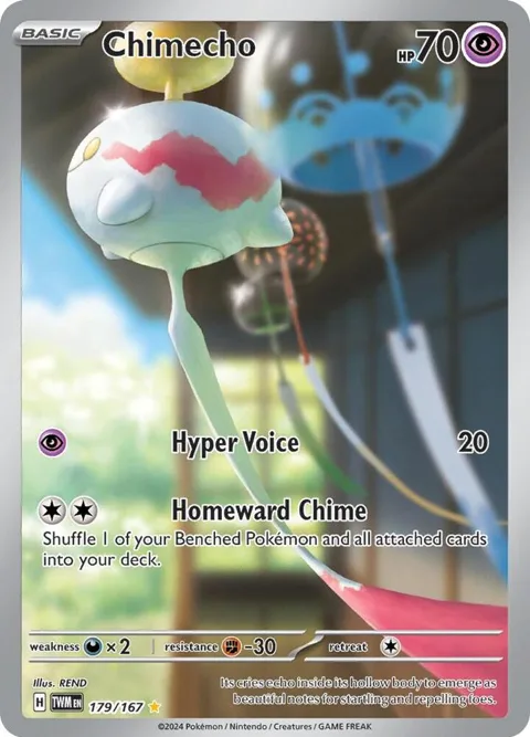 Chimecho #179/167 Holofoil Pokémon card from Twilight Masquerade