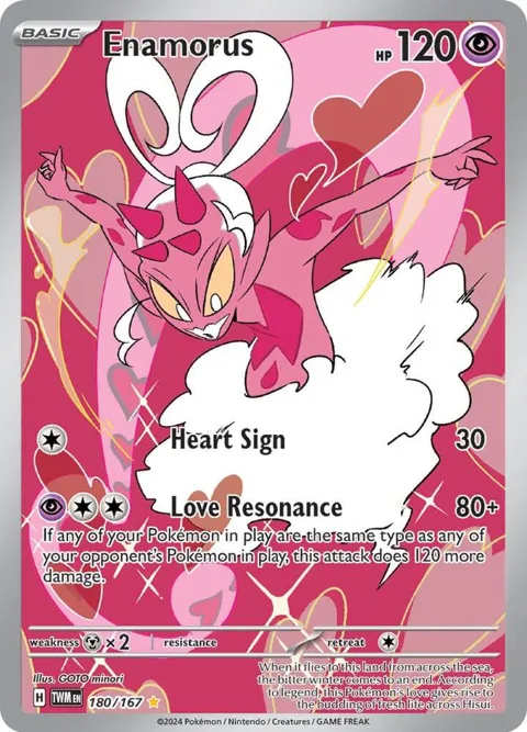 Enamorus #180/167 Holofoil Pokémon card from Twilight Masquerade