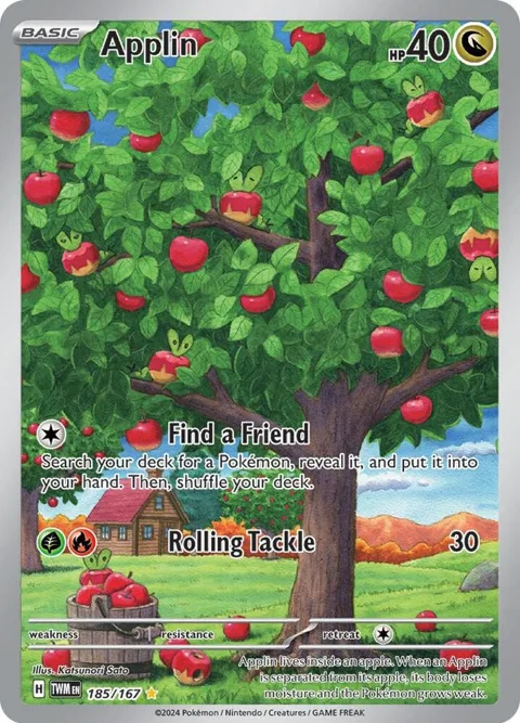 Applin #185/167 Holofoil Pokémon card from Twilight Masquerade