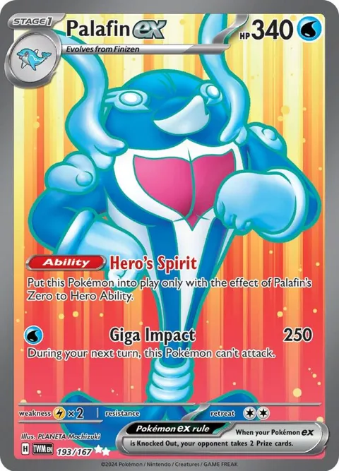 Palafin ex #193/167 Holofoil Pokémon card from Twilight Masquerade