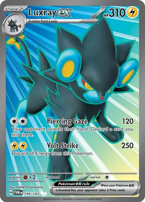 Luxray ex #195/167 Holofoil Pokémon card from Twilight Masquerade