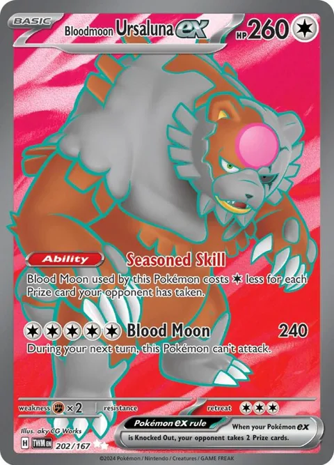 Bloodmoon Ursaluna ex #202/167 Holofoil Pokémon card from Twilight Masquerade