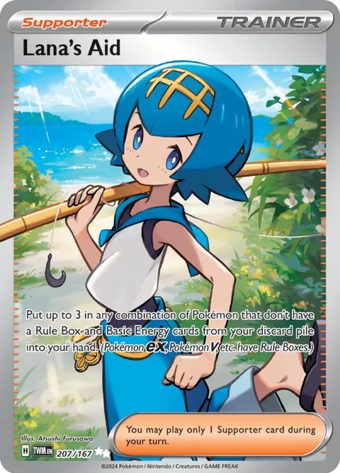Lana's Aid #207/167 Holofoil Pokémon card from Twilight Masquerade