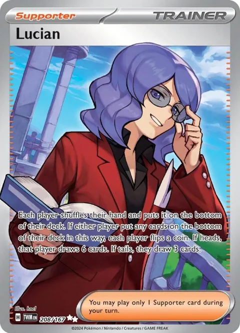 Lucian #208/167 Holofoil Pokémon card from Twilight Masquerade