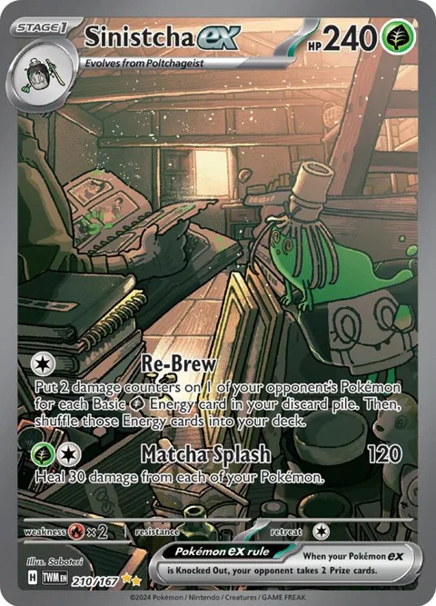Sinistcha ex #210/167 Holofoil Pokémon card from Twilight Masquerade