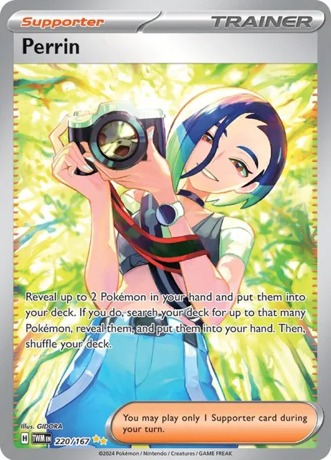 Perrin #220/167 Holofoil Pokémon card from Twilight Masquerade