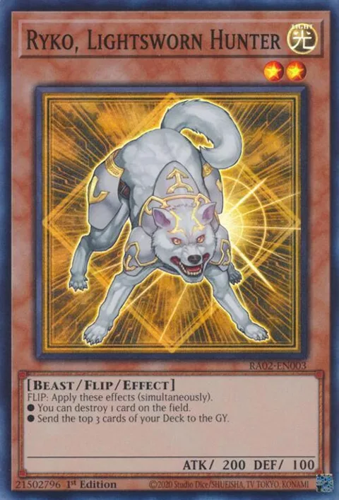 Ryko, Lightsworn Hunter RA02-EN003 Yu-Gi-Oh card from 25th Anniversary Rarity Collection II