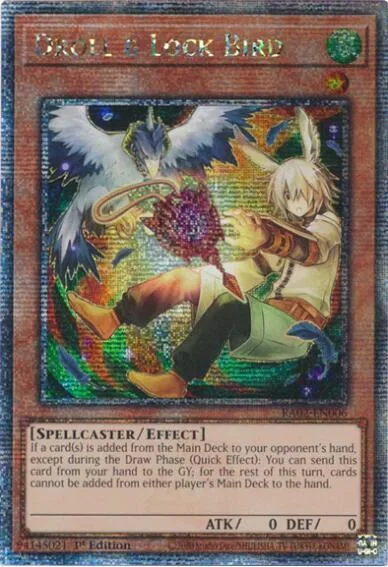 Droll & Lock Bird Alt Art Quarter Century Secret Rare RA02-EN006 Yu-Gi-Oh card from 25th Anniversary Rarity Collection II