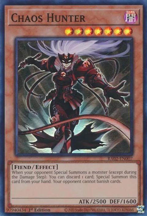 Chaos Hunter RA02-EN007 Yu-Gi-Oh card from 25th Anniversary Rarity Collection II