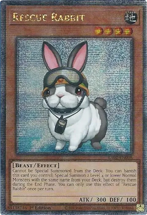 Rescue Rabbit Quarter Century Secret Rare RA02-EN008 Yu-Gi-Oh card from 25th Anniversary Rarity Collection II