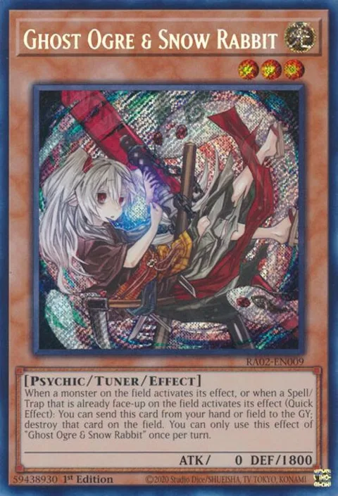 Ghost Ogre & Snow Rabbit Alt Art Secret Rare RA02-EN009 Yu-Gi-Oh card from 25th Anniversary Rarity Collection II