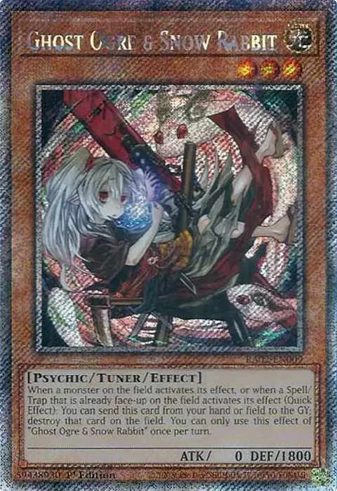 Ghost Ogre & Snow Rabbit Alt Art Platinum Secret Rare RA02-EN009 Yu-Gi-Oh card from 25th Anniversary Rarity Collection II