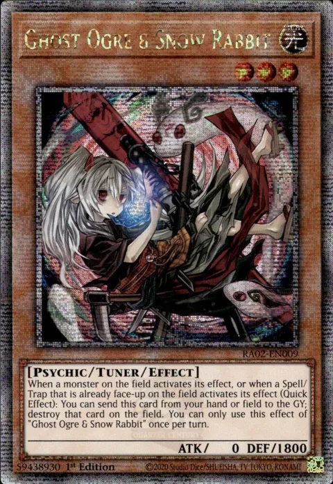 Ghost Ogre & Snow Rabbit Alt Art Quarter Century Secret Rare RA02-EN009 Yu-Gi-Oh card from 25th Anniversary Rarity Collection II