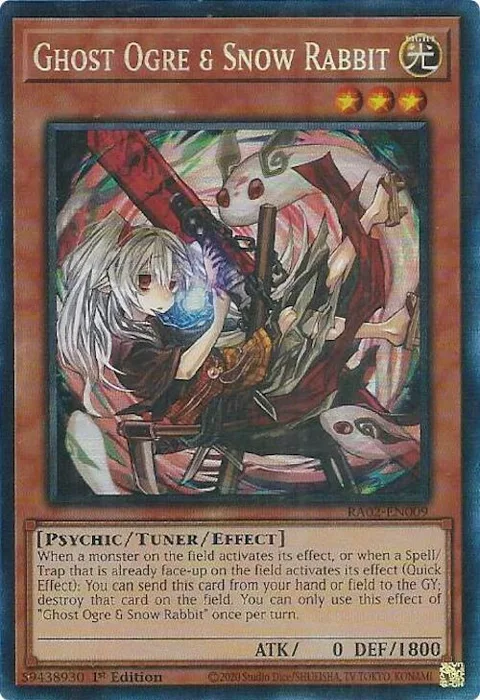 Ghost Ogre & Snow Rabbit Alt Art Prismatic Collector's Rare RA02-EN009 Yu-Gi-Oh card from 25th Anniversary Rarity Collection II