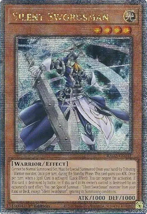 Silent Swordsman Quarter Century Secret Rare RA02-EN011 Yu-Gi-Oh card from 25th Anniversary Rarity Collection II