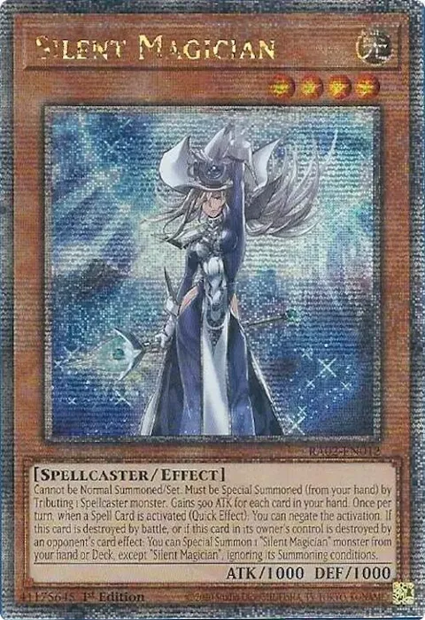 Silent Magician Quarter Century Secret Rare RA02-EN012 Yu-Gi-Oh card from 25th Anniversary Rarity Collection II
