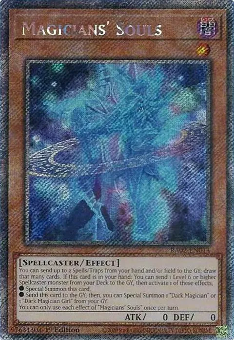 Magicians' Souls Platinum Secret Rare RA02-EN014 Yu-Gi-Oh card from 25th Anniversary Rarity Collection II