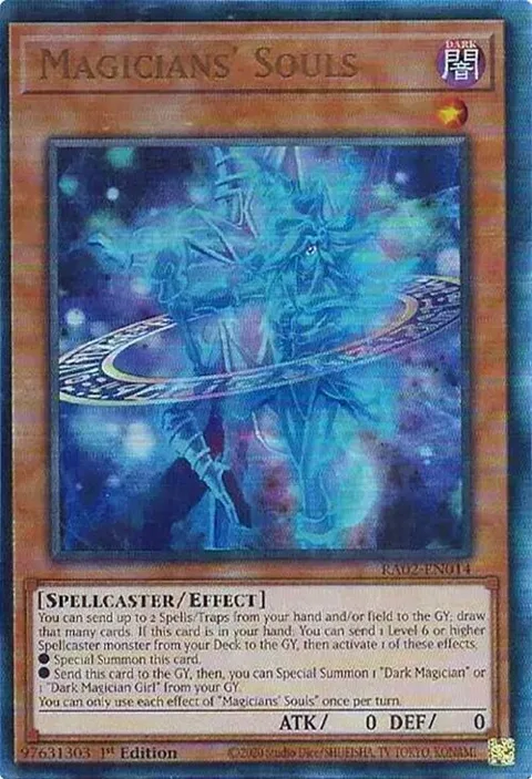 Magicians' Souls Prismatic Ultimate Rare RA02-EN014 Yu-Gi-Oh card from 25th Anniversary Rarity Collection II