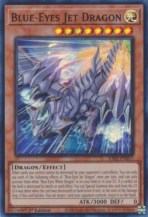 Blue-Eyes Jet Dragon RA02-EN017 Yu-Gi-Oh card from 25th Anniversary Rarity Collection II