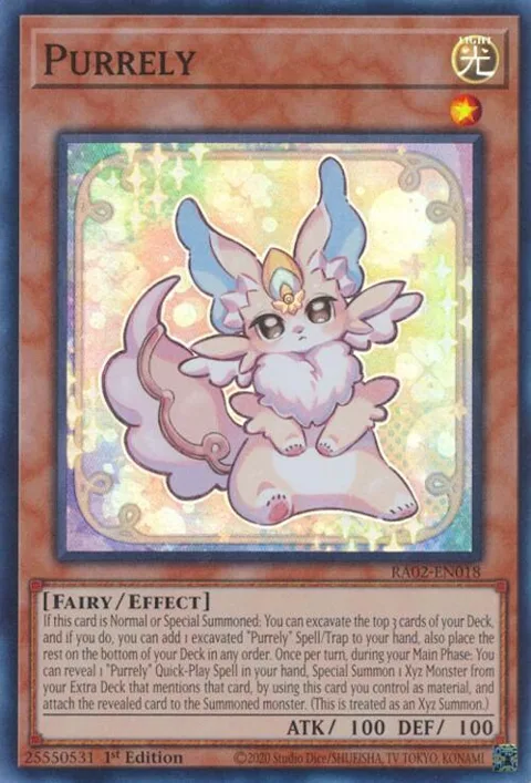 Purrely RA02-EN018 Yu-Gi-Oh card from 25th Anniversary Rarity Collection II