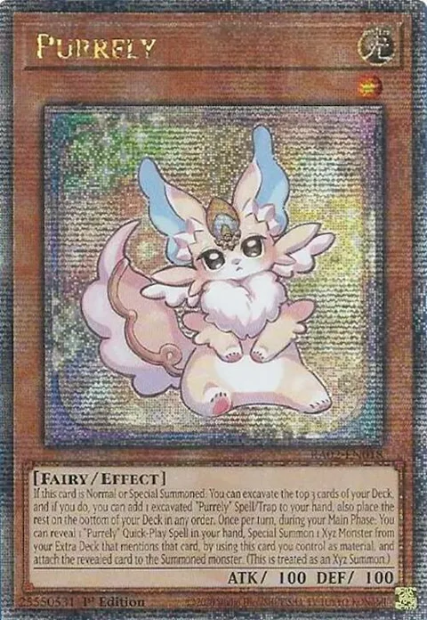 Purrely Quarter Century Secret Rare RA02-EN018 Yu-Gi-Oh card from 25th Anniversary Rarity Collection II