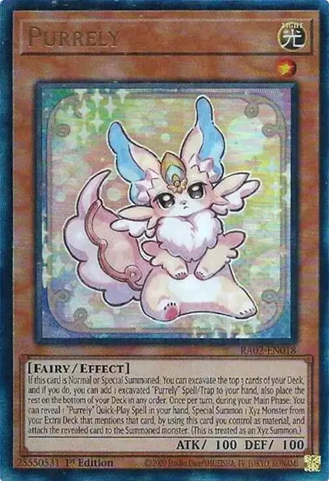 Purrely Prismatic Ultimate Rare RA02-EN018 Yu-Gi-Oh card from 25th Anniversary Rarity Collection II