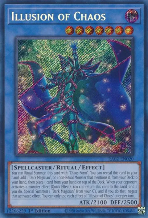 Illusion of Chaos Secret Rare RA02-EN020 Yu-Gi-Oh card from 25th Anniversary Rarity Collection II