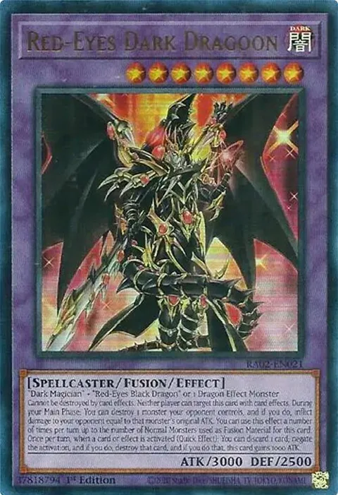 Red-Eyes Dark Dragoon Ultra Rare RA02-EN021 Yu-Gi-Oh card from 25th Anniversary Rarity Collection II