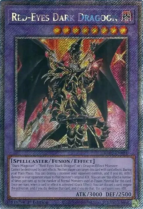 Red-Eyes Dark Dragoon Platinum Secret Rare RA02-EN021 Yu-Gi-Oh card from 25th Anniversary Rarity Collection II