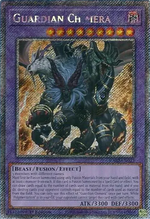 Guardian Chimera Platinum Secret Rare RA02-EN023 Yu-Gi-Oh card from 25th Anniversary Rarity Collection II