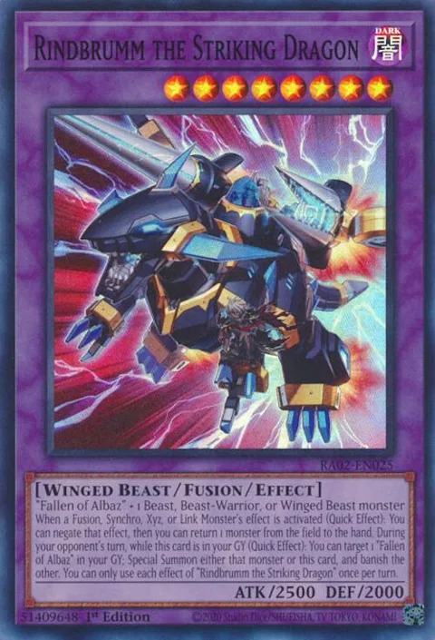 Rindbrumm the Striking Dragon RA02-EN025 Yu-Gi-Oh card from 25th Anniversary Rarity Collection II