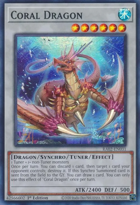 Coral Dragon RA02-EN031 Yu-Gi-Oh card from 25th Anniversary Rarity Collection II