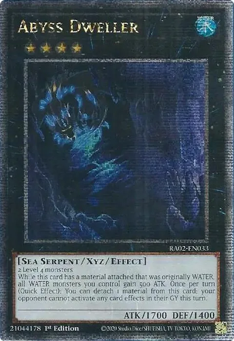 Abyss Dweller Quarter Century Secret Rare RA02-EN033 Yu-Gi-Oh card from 25th Anniversary Rarity Collection II