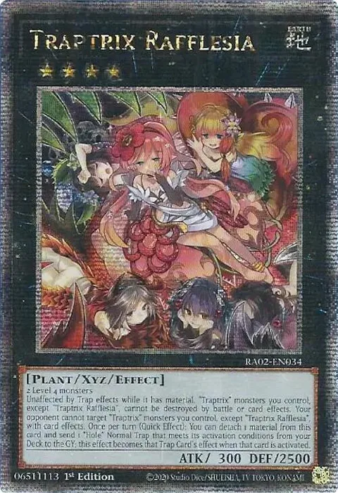 Traptrix Rafflesia Quarter Century Secret Rare RA02-EN034 Yu-Gi-Oh card from 25th Anniversary Rarity Collection II
