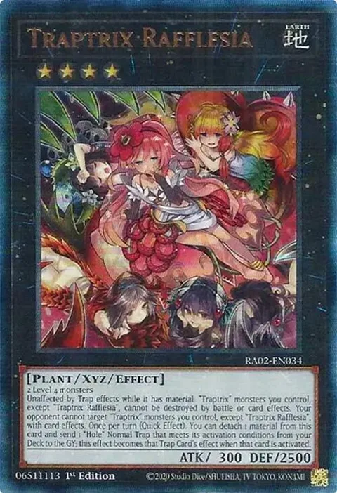 Traptrix Rafflesia Prismatic Ultimate Rare RA02-EN034 Yu-Gi-Oh card from 25th Anniversary Rarity Collection II