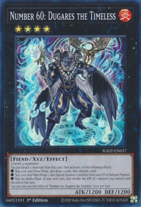 Number 60: Dugares the Timeless RA02-EN037 Yu-Gi-Oh card from 25th Anniversary Rarity Collection II