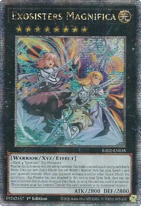 Exosisters Magnifica Quarter Century Secret Rare RA02-EN038 Yu-Gi-Oh card from 25th Anniversary Rarity Collection II