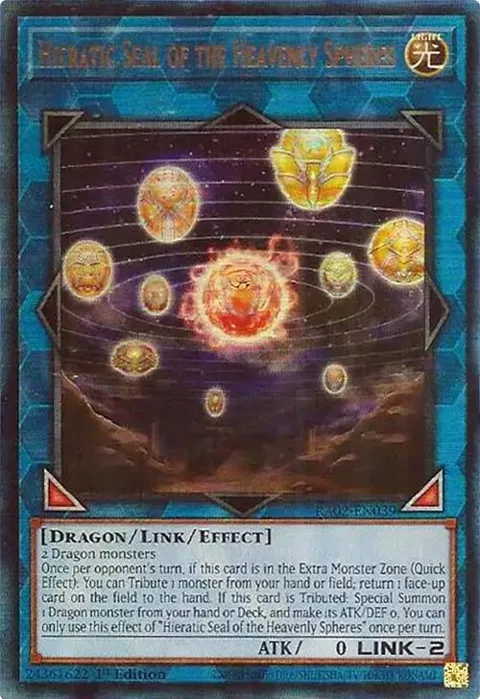 Hieratic Seal of the Heavenly Spheres Prismatic Ultimate Rare RA02-EN039 Yu-Gi-Oh card from 25th Anniversary Rarity Collection II