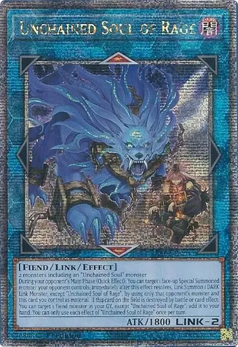 Unchained Soul of Rage Quarter Century Secret Rare RA02-EN041 Yu-Gi-Oh card from 25th Anniversary Rarity Collection II