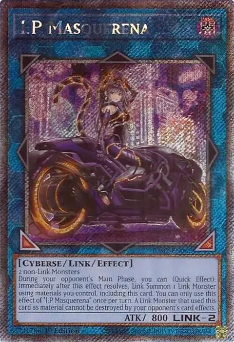 I:P Masquerena Alt Art Platinum Secret Rare RA02-EN042 Yu-Gi-Oh card from 25th Anniversary Rarity Collection II