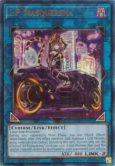 I:P Masquerena Alt Art Prismatic Ultimate Rare RA02-EN042 Yu-Gi-Oh card from 25th Anniversary Rarity Collection II