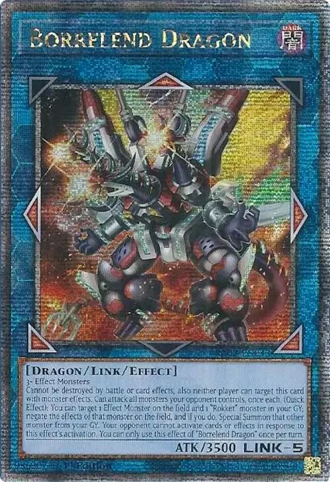 Borrelend Dragon Quarter Century Secret Rare RA02-EN043 Yu-Gi-Oh card from 25th Anniversary Rarity Collection II