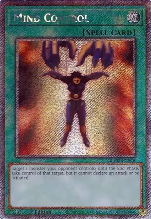 Mind Control Platinum Secret Rare RA02-EN046 Yu-Gi-Oh card from 25th Anniversary Rarity Collection II