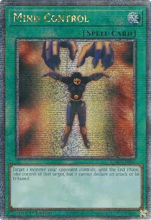 Mind Control Quarter Century Secret Rare RA02-EN046 Yu-Gi-Oh card from 25th Anniversary Rarity Collection II