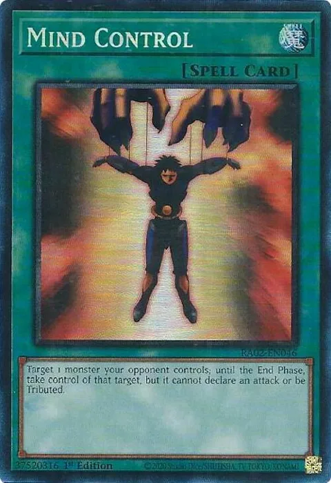 Mind Control Prismatic Collector's Rare RA02-EN046 Yu-Gi-Oh card from 25th Anniversary Rarity Collection II