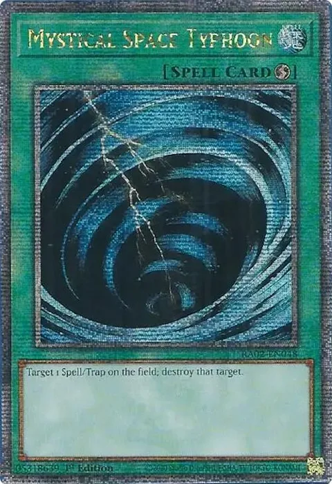 Mystical Space Typhoon Quarter Century Secret Rare RA02-EN048 Yu-Gi-Oh card from 25th Anniversary Rarity Collection II