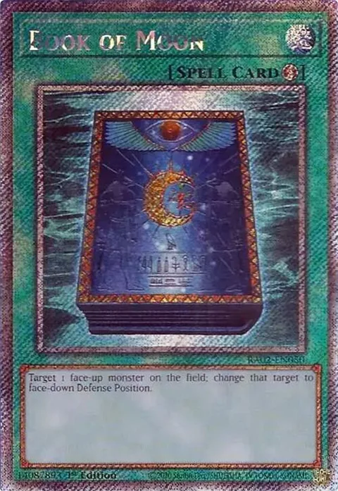Book of Moon Platinum Secret Rare RA02-EN050 Yu-Gi-Oh card from 25th Anniversary Rarity Collection II
