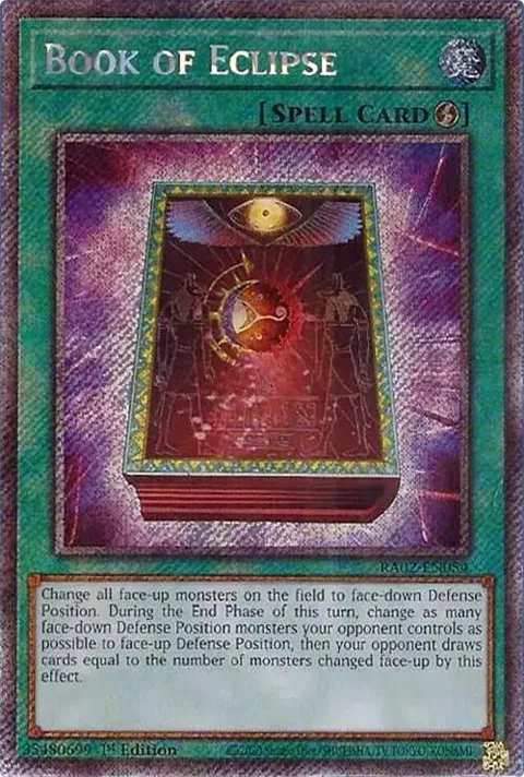 Book of Eclipse Platinum Secret Rare RA02-EN054 Yu-Gi-Oh card from 25th Anniversary Rarity Collection II