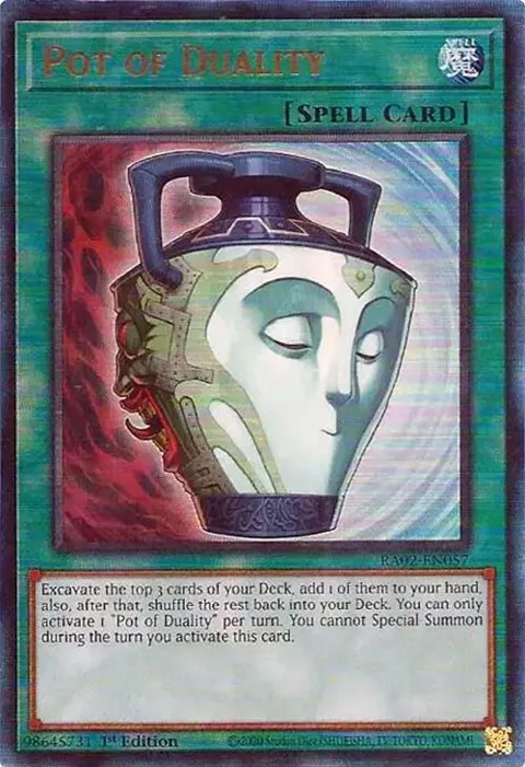 Pot of Duality Prismatic Ultimate Rare RA02-EN057 Yu-Gi-Oh card from 25th Anniversary Rarity Collection II